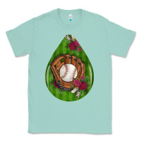 Seafoam baseball and western roses teardrop  4 Classic Tee - BundleAndBundleShop