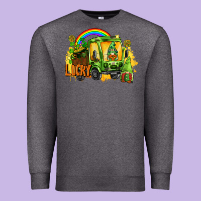 Lucky Gnomes Truck St. Patrick's Day Premium Sweatshirt Designed By Fadigitalartstudio
