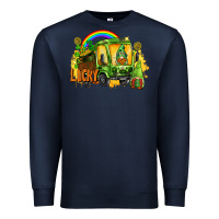 Navy lucky gnomes truck St. Patrick's Day Premium Sweatshirt - FaDigitalArtStudio