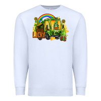 White lucky gnomes truck St. Patrick's Day Premium Sweatshirt - FaDigitalArtStudio