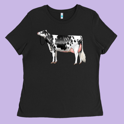 Holstein Dairy Cow Ladies Tee Designed By Lillyallendesigns