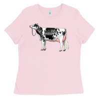 Bubblegum Pink Holstein Dairy Cow Ladies Tee - LillyAllenDesigns
