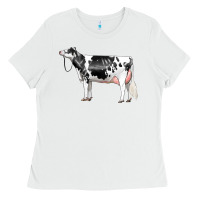 White Holstein Dairy Cow Ladies Tee - LillyAllenDesigns