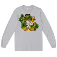 St Patricks Day Goat Horseshoe Shamrock Long Sleeve Tee | Teevron