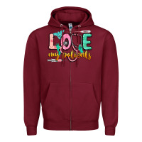Burgundy love my patients Zipper Hoodie - CowGirlArtShop