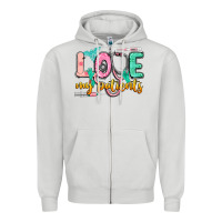 Dove Grey love my patients Zipper Hoodie - CowGirlArtShop