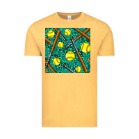 Vintage Mustard softball bat with leopard and glitter seamless pattern Vintage Tee - BundleAndBundleShop