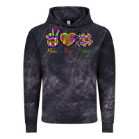 Cloud Black Peace Love Autism Vintage Hoodie - BundleAndBundleShop