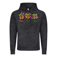 Vintage Black Peace Love Autism Vintage Hoodie - BundleAndBundleShop