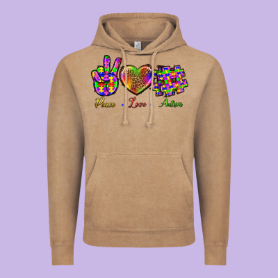 Peace Love Autism Vintage Hoodie Designed By Bundleandbundleshop
