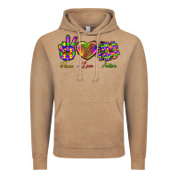 Vintage Coffee Peace Love Autism Vintage Hoodie - BundleAndBundleShop