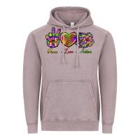 Vintage Zinc Peace Love Autism Vintage Hoodie - BundleAndBundleShop