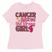 Bubblegum Pink cancer picked the wrong girl Ladies Tee - NancyCooperArtShop
