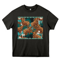 Asphalt turquoises gemstones cowhide highlands cow Heavy Core Tee - BarkalooDesign