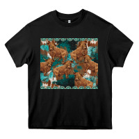 Black turquoises gemstones cowhide highlands cow Heavy Core Tee - BarkalooDesign