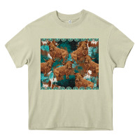 Mossy turquoises gemstones cowhide highlands cow Heavy Core Tee - BarkalooDesign