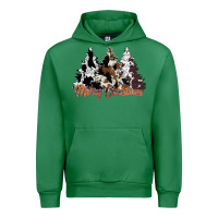 Emerald merry christmas cowhide trees Urban Hoodie - CowhideDigitalArt