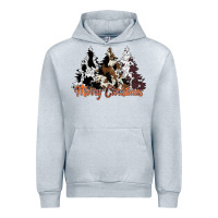 Heather Grey merry christmas cowhide trees Urban Hoodie - CowhideDigitalArt