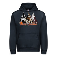 Navy merry christmas cowhide trees Urban Hoodie - CowhideDigitalArt