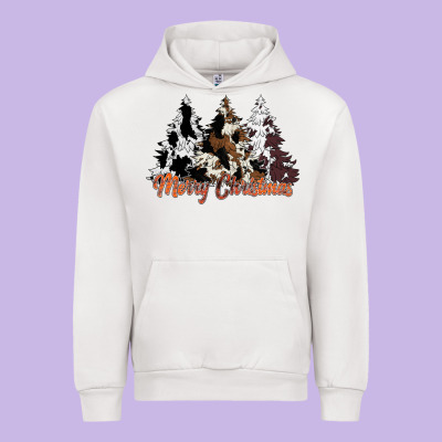 Merry Christmas Cowhide Trees Urban Hoodie Designed By Cowhidedigitalart