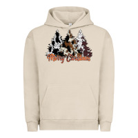 Pigment French Oak merry christmas cowhide trees Urban Hoodie - CowhideDigitalArt