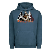 Pigment Midnight Navy merry christmas cowhide trees Urban Hoodie - CowhideDigitalArt