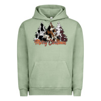 Pigment Oil Green merry christmas cowhide trees Urban Hoodie - CowhideDigitalArt
