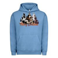 Pigment Pebble Blue merry christmas cowhide trees Urban Hoodie - CowhideDigitalArt