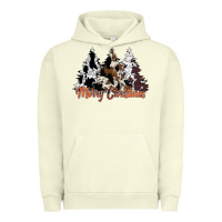 Pigment Pistachio merry christmas cowhide trees Urban Hoodie - CowhideDigitalArt
