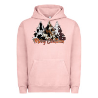 Pigment Salmon merry christmas cowhide trees Urban Hoodie - CowhideDigitalArt