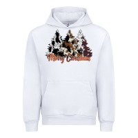 White merry christmas cowhide trees Urban Hoodie - CowhideDigitalArt