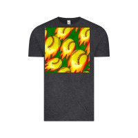 Vintage Black softball fire ball seamless pattern Vintage Tee - BundleAndBundleShop