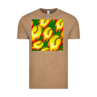 Vintage Coffee softball fire ball seamless pattern Vintage Tee - BundleAndBundleShop