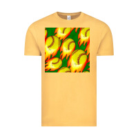 Vintage Mustard softball fire ball seamless pattern Vintage Tee - BundleAndBundleShop