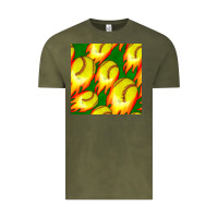 Vintage Olive softball fire ball seamless pattern Vintage Tee - BundleAndBundleShop