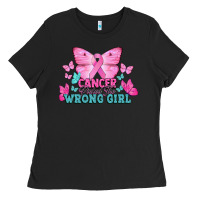 Black cancer picked the wrong girl Ladies Tee - NancyCooperArtShop