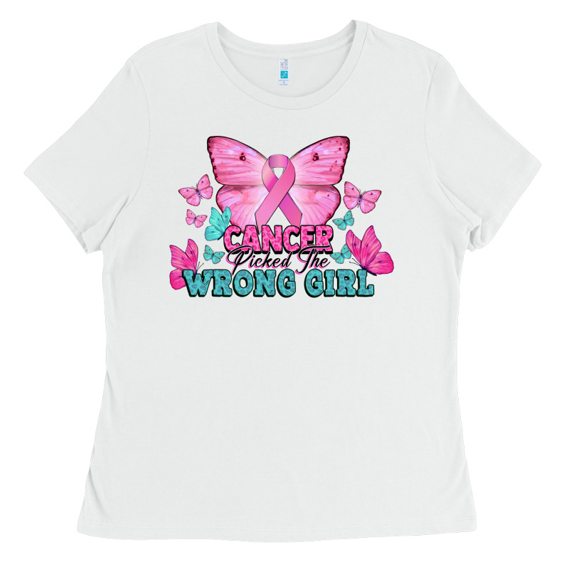 Cancer Picked The Wrong Girl Ladies Tee by NancyCooperArtShop | Teevron