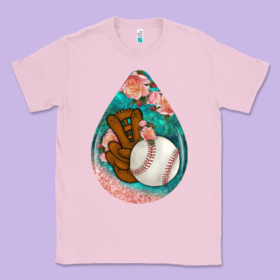 Baseball And Western Roses Teardrop  3 Classic Tee Designed By Bundleandbundleshop