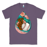 Lavender baseball and western roses teardrop  3 Classic Tee - BundleAndBundleShop