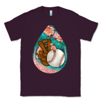 Plum baseball and western roses teardrop  3 Classic Tee - BundleAndBundleShop
