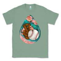 Sage baseball and western roses teardrop  3 Classic Tee - BundleAndBundleShop
