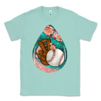 Seafoam baseball and western roses teardrop  3 Classic Tee - BundleAndBundleShop