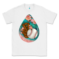 White baseball and western roses teardrop  3 Classic Tee - BundleAndBundleShop