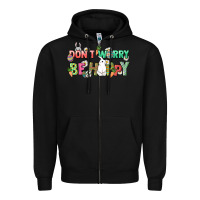 Black Don't worry be hoppy Easter Day Zipper Hoodie - HowdyJamesFarm