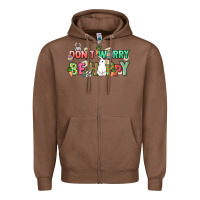 Chestnut Don't worry be hoppy Easter Day Zipper Hoodie - HowdyJamesFarm