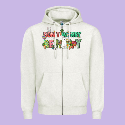 Don't Worry Be Hoppy Easter Day Zipper Hoodie Designed By Howdyjamesfarm