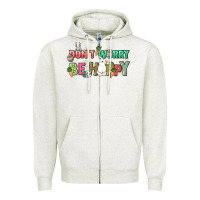 Oatmeal Heather Don't worry be hoppy Easter Day Zipper Hoodie - HowdyJamesFarm
