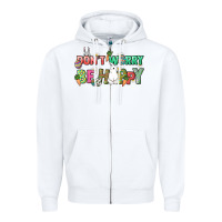 White Don't worry be hoppy Easter Day Zipper Hoodie - HowdyJamesFarm