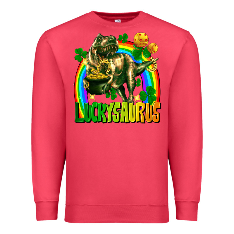 Luckysaurus St. Patricks Day Premium Sweatshirt by FaDigitalArtStudio | Teevron