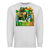Dove Grey luckysaurus St. Patricks Day Premium Sweatshirt - FaDigitalArtStudio